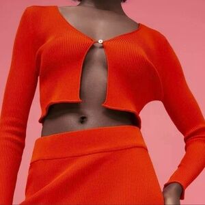 Zara red cardigan size medium